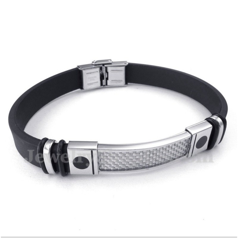 Bracelet En Caoutchouc Et Fibre De Carbone Et Titane Pour Homme Bracelet En Caoutchouc Et Fibre De Carbone Et Titane Pour Homme