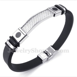 Bracelet En Caoutchouc Et Fibre De Carbone Et Titane Pour Homme