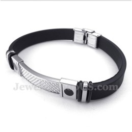 Bracelet En Caoutchouc Et Fibre De Carbone Et Titane Pour Homme