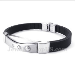 Bracelet En Caoutchouc Et Titane Pour Homme