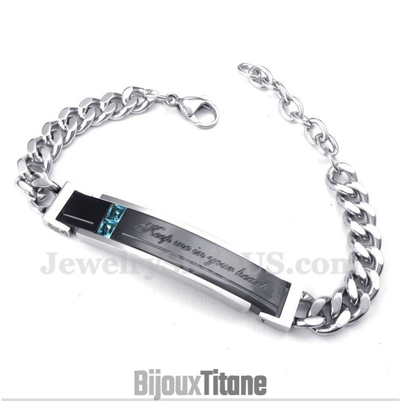 Bracelet Couple Homme Titane Diamant Pour Lui Bracelet Couple Homme Titane Diamant Pour Lui
