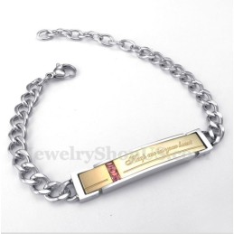 Bracelet Couple Homme Titane Diamant Pour Elle