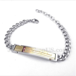 Bracelet Couple Homme Titane Diamant Pour Elle