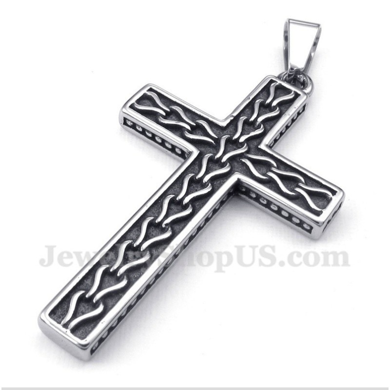 Pendentif Croix En Titane Moulé Pour Homme Avec Chaîne Offerte