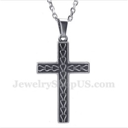 Pendentif Croix En Titane Moulé Pour Homme Avec Chaîne Offerte