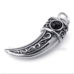 Pendentif Cornes En Titane Moulé Pour Homme, Zircon Noir, Avec Chaîne Offerte