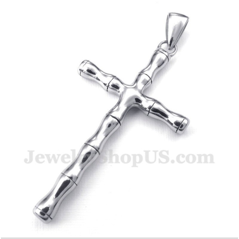 Pendentif Croix En Titane Et Bambou Pour Homme Avec Chaîne Offerte Pendentif Croix En Titane Et Bambou Pour Homme Avec Chaîne Offerte