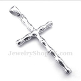 Pendentif Croix En Titane Et Bambou Pour Homme Avec Chaîne Offerte