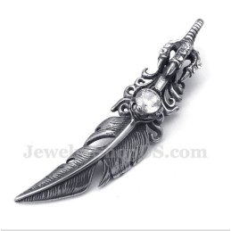 Pendentif Plume En Titane Pour Homme Avec Chaîne Offerte