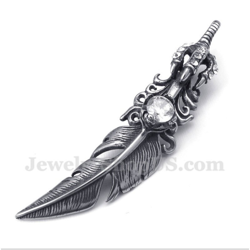 Pendentif Plume En Titane Pour Homme Avec Chaîne Offerte Pendentif Plume En Titane Pour Homme Avec Chaîne Offerte