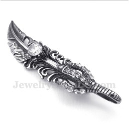 Pendentif Plume En Titane Pour Homme Avec Chaîne Offerte