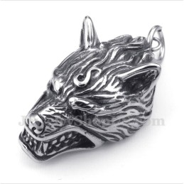 Pendentif Tête De Loup En Titane Pour Homme Avec Chaîne Offerte