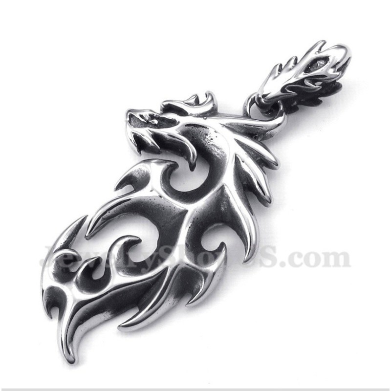 Pendentif Dragon De Feu En Titane Pour Homme Avec Chaîne Offerte Pendentif Dragon De Feu En Titane Pour Homme Avec Chaîne Offerte