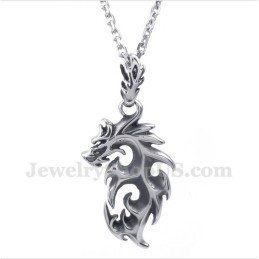 Pendentif Dragon De Feu En Titane Pour Homme Avec Chaîne Offerte