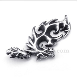 Pendentif Dragon De Feu En Titane Pour Homme Avec Chaîne Offerte