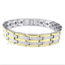 Bracelet Magnétique En Titane Et Or Pour Homme