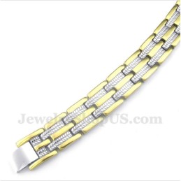 Bracelet Magnétique En Titane Et Or Pour Homme