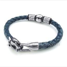 Bracelet En Cuir Et Titane Pour Homme