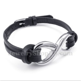 Bracelet En Cuir Et Titane Pour Homme