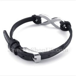 Bracelet En Cuir Et Titane Pour Homme