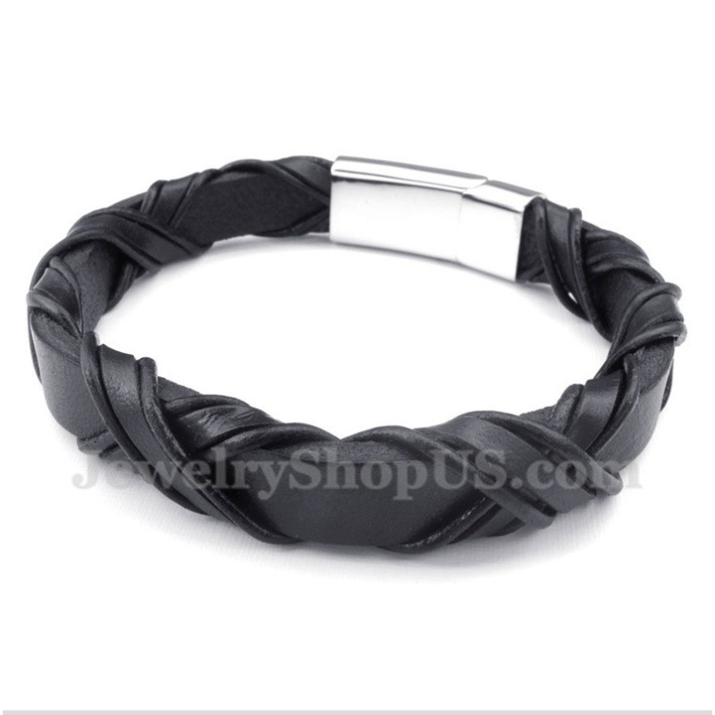Bracelet En Cuir Et Titane Pour Homme Bracelet En Cuir Et Titane Pour Homme