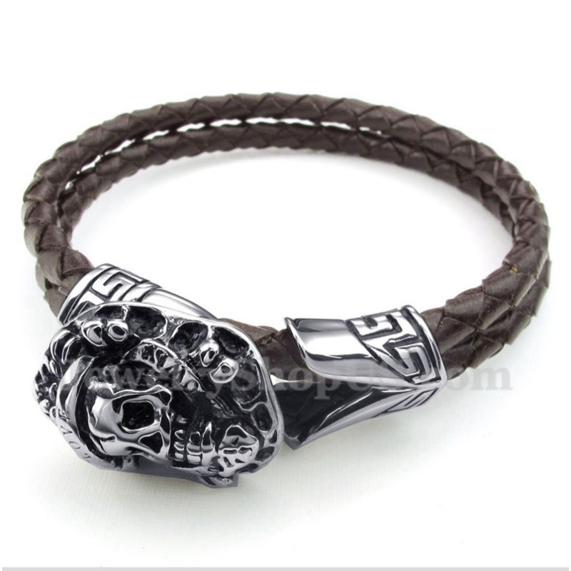 Bracelet En Cuir Et Titane Pour Homme Bracelet En Cuir Et Titane Pour Homme