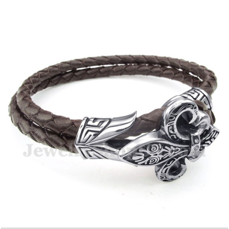 Bracelet En Cuir Et Titane Pour Homme Bracelet En Cuir Et Titane Pour Homme