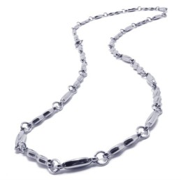 Collier Tendance En Argent Et Titane De 55 Cm