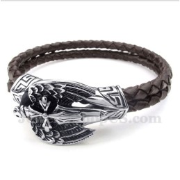 Bracelet En Cuir Et Titane Pour Homme