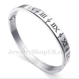 Bracelet Homme En Titane Et Diamants Avec Chiffres Romains