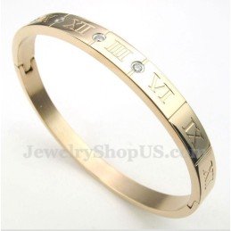 Bracelet Homme En Titane, Diamants Et Or Rose Avec Chiffres Romains