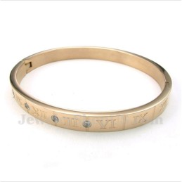 Bracelet Homme En Titane, Diamants Et Or Rose Avec Chiffres Romains