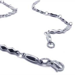 Collier Tendance En Argent Et Titane De 55 Cm