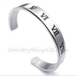 Bracelet Homme En Titane Avec Chiffres Romains