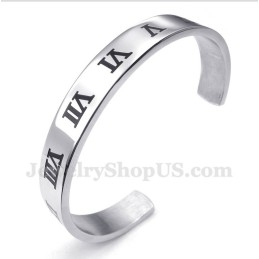 Bracelet Homme En Titane Avec Chiffres Romains