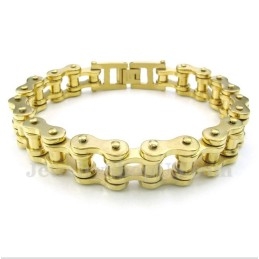 Bracelet Chaîne De Vélo En Titane Et Or Pour Homme