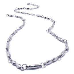 Collier Tendance En Argent Et Titane De 55 Cm