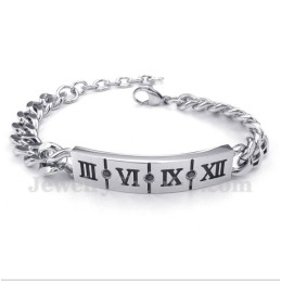 Bracelet Homme En Titane Avec Chiffres Romains Et Diamants