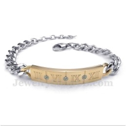 Bracelet Homme En Titane Avec Chiffres Romains Et Diamants