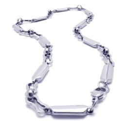 Collier Lisse En Titane Et Argent De 20,1 Pouces