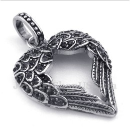 Pendentif Plume En Titane Et Diamant Pour Homme Avec Chaîne Offerte