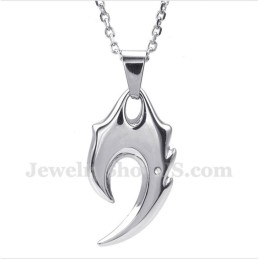 Pendentif Croc De Loup En Titane Pour Homme Avec Chaîne Offerte