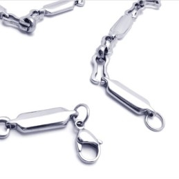 Collier Lisse En Titane Et Argent De 20,1 Pouces