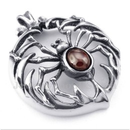 Pendentif Araignée En Titane Et Diamant Rouge Pour Homme Avec Chaîne Offerte