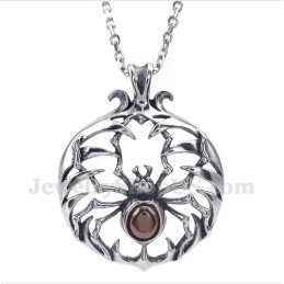 Pendentif Araignée En Titane Et Diamant Rouge Pour Homme Avec Chaîne Offerte