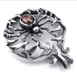 Pendentif Araignée En Titane Et Diamant Rouge Pour Homme Avec Chaîne Offerte