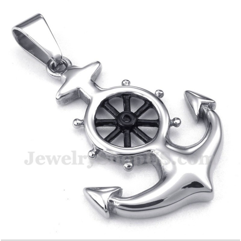 Pendentif Gouvernail En Titane Pour Homme Avec Chaîne Offerte Pendentif Gouvernail En Titane Pour Homme Avec Chaîne Offerte