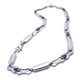 Collier Lisse En Titane Et Argent De 20,1 Pouces