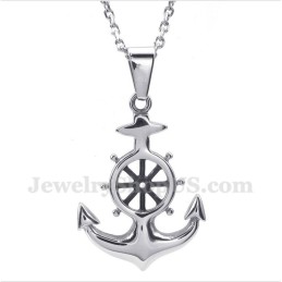 Pendentif Gouvernail En Titane Pour Homme Avec Chaîne Offerte