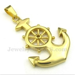 Pendentif Gouvernail En Titane Et Or Pour Homme Avec Chaîne Offerte